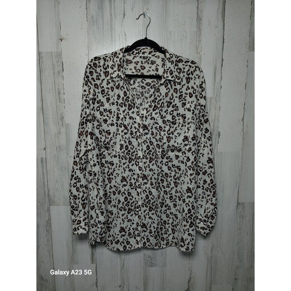 Maurices Leopard Print Button Up Top Size 3X
